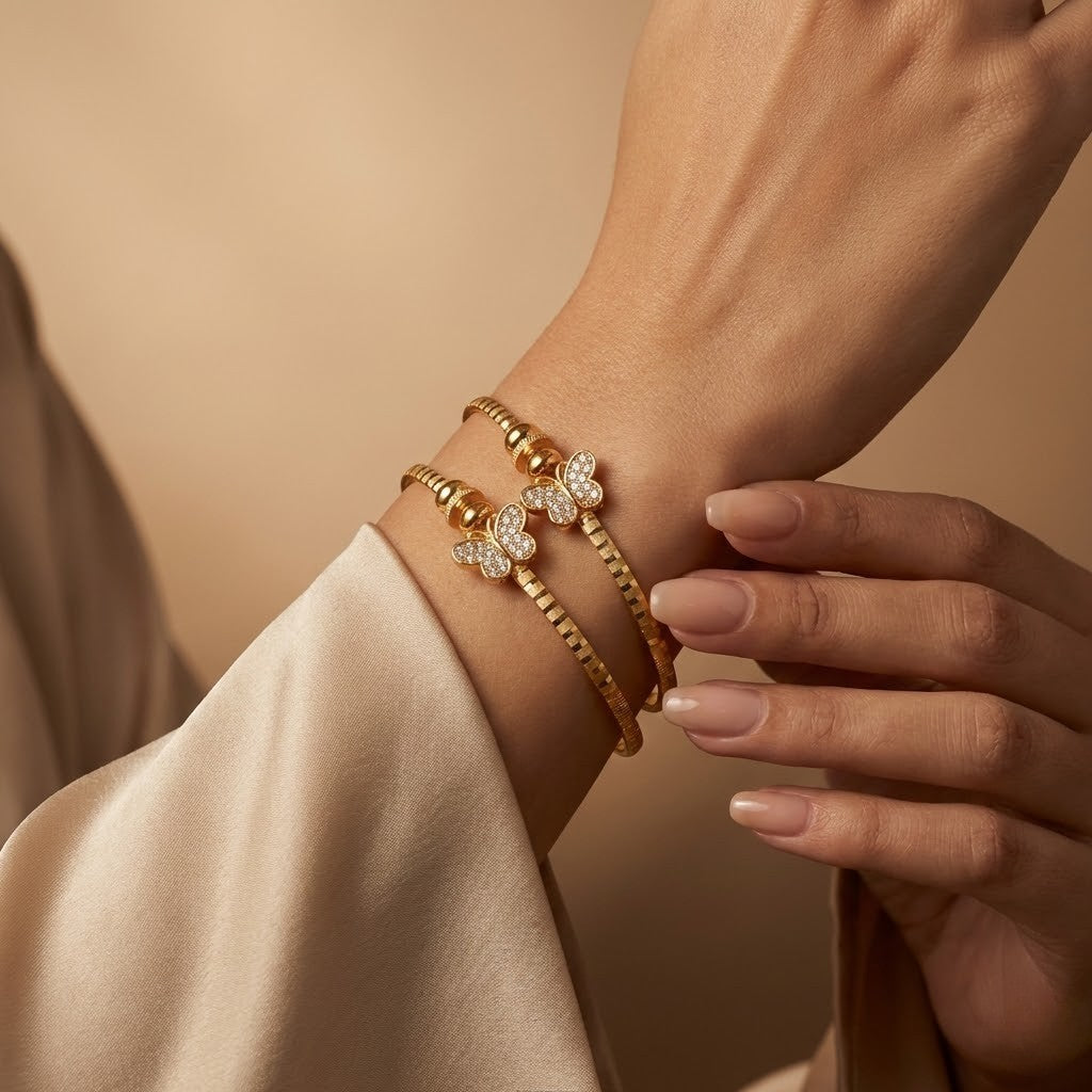 Stylish Adjustable Bracelet For Women & Girls Pack Of 2 Piece (1 Pair)