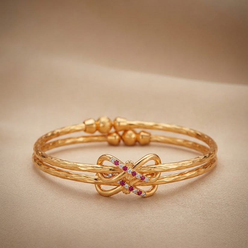 Stylish Infinity Kadli With Stones Pack Of Two Pieces ( 1 pair)